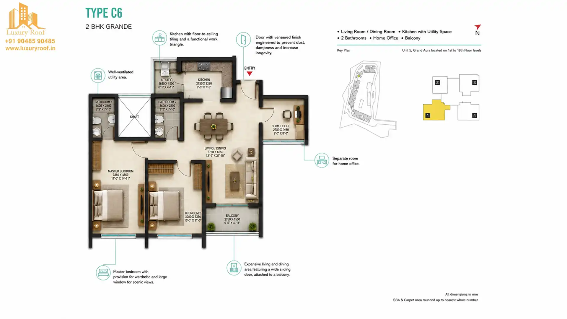 2 BHK Floor Plan