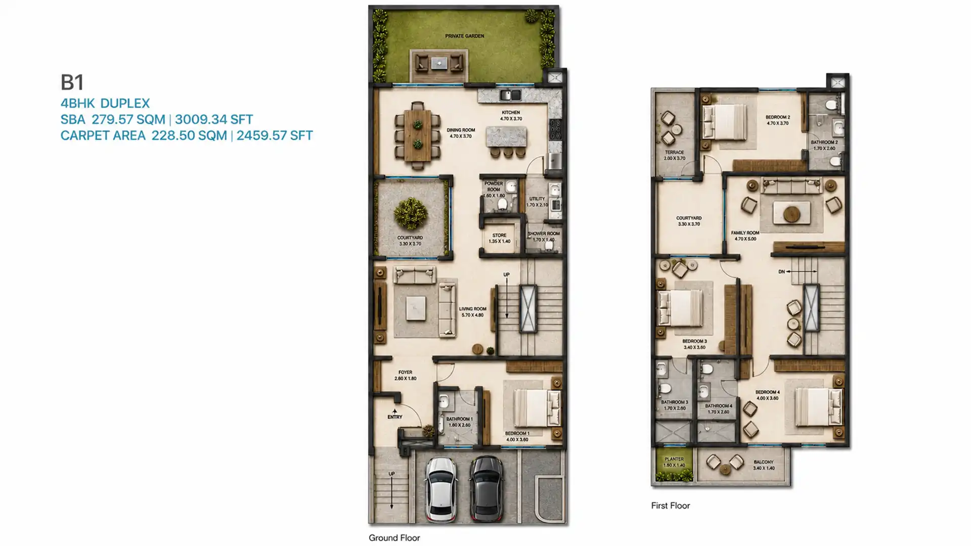 4 BHK Floor Plan