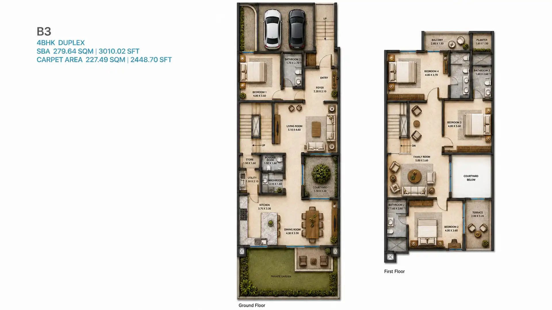 4 BHK Floor Plan