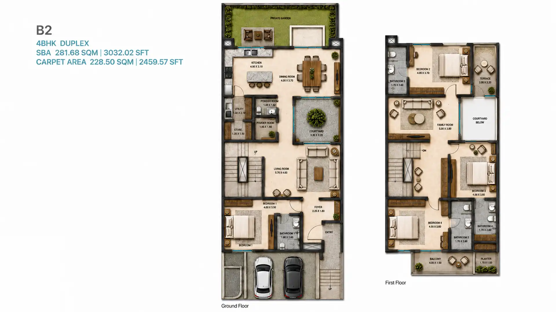 4 BHK Floor Plan