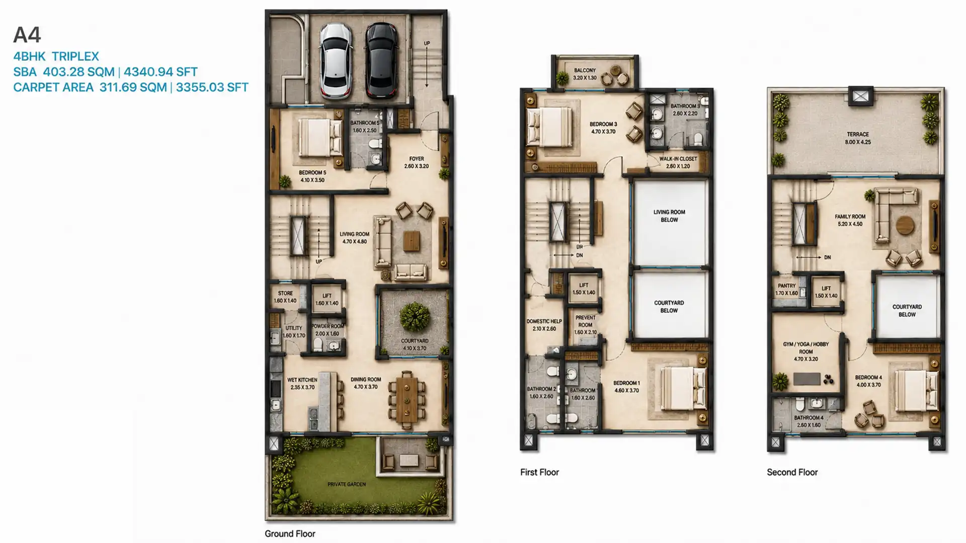 4 BHK Floor Plan