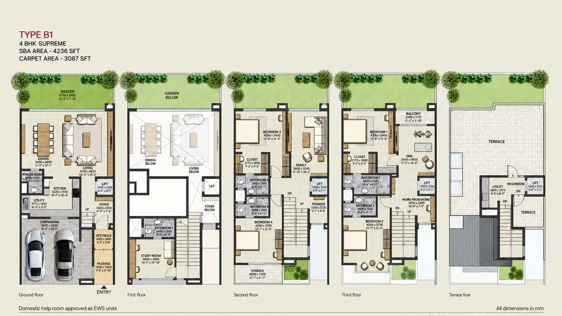 4 BHK Floor Plan