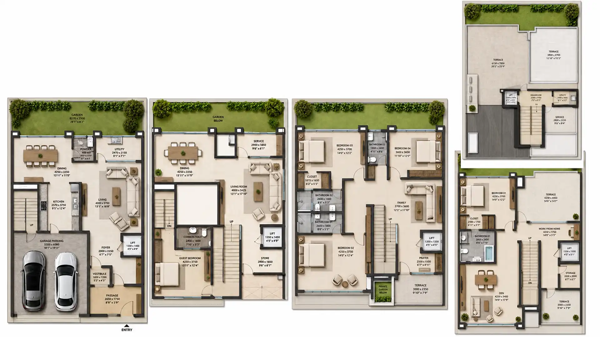 4 BHK Floor Plan