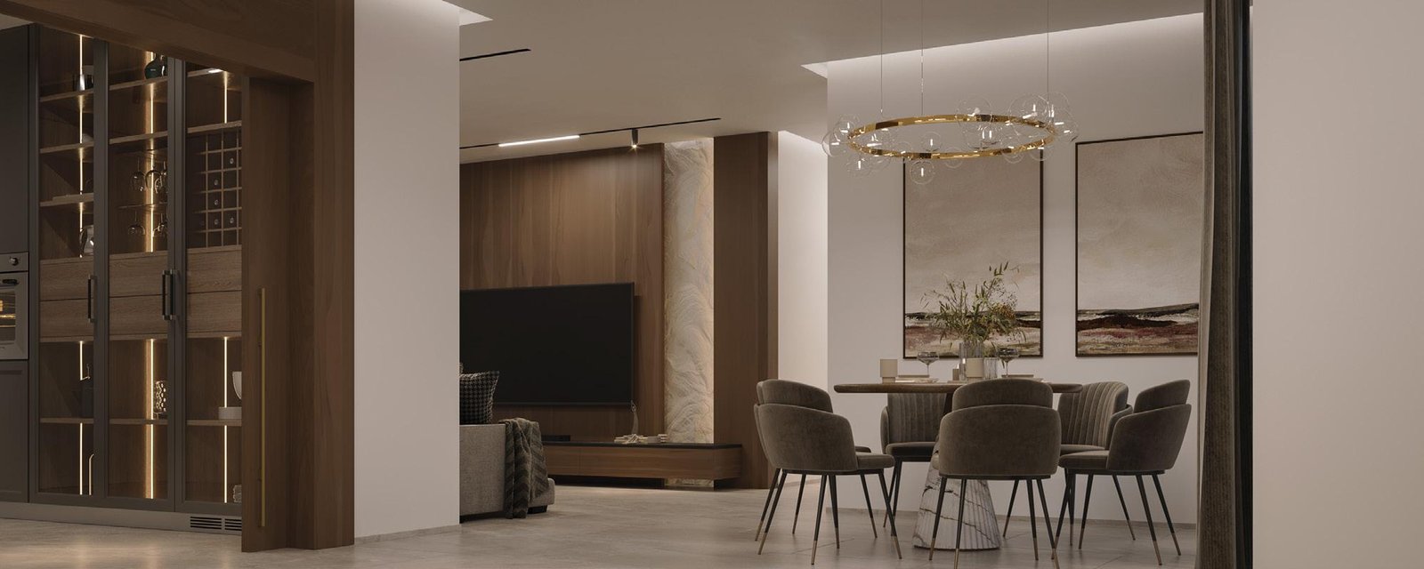 Modern skyscraper with glass facade and blue sky background